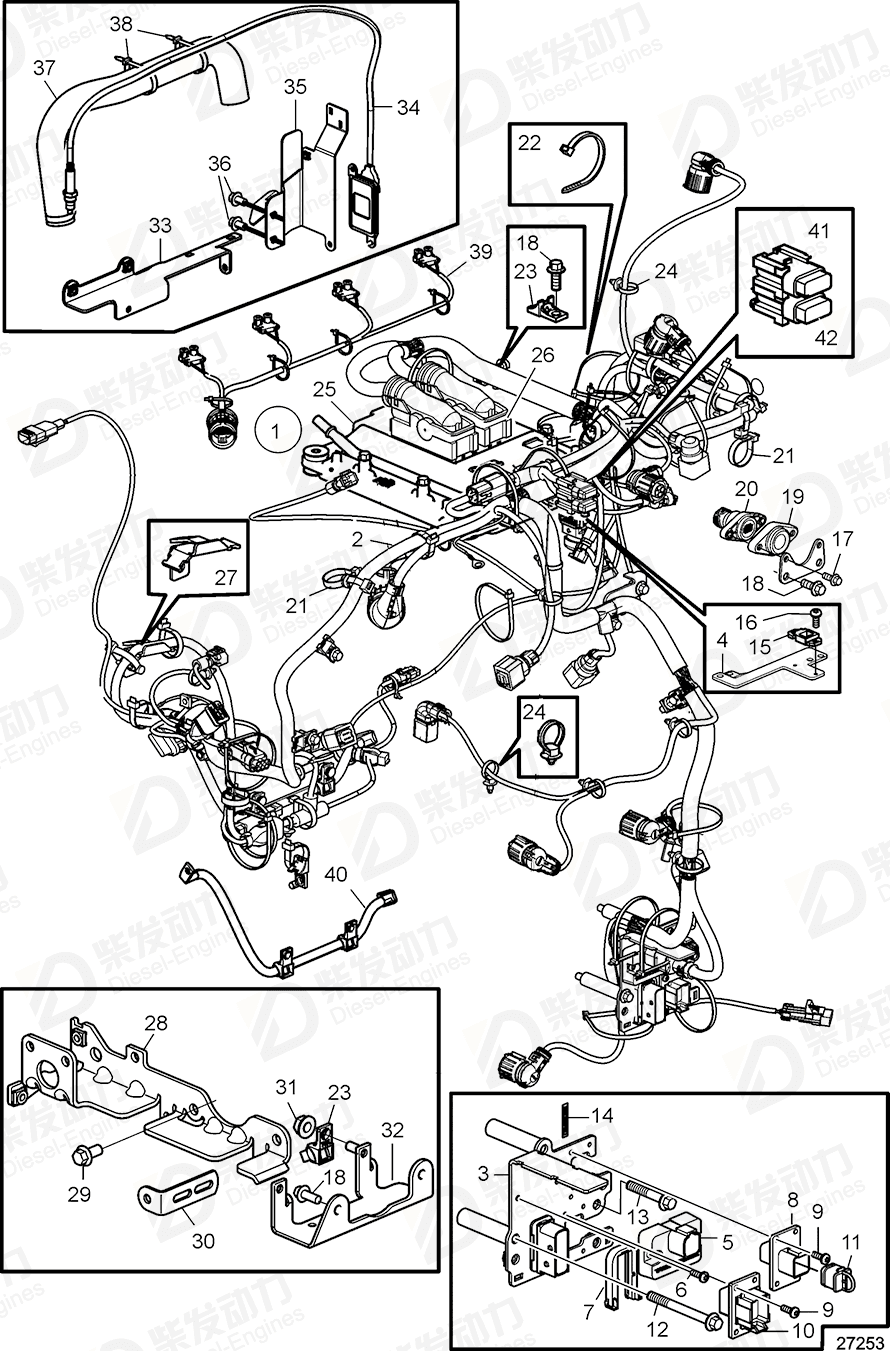 VOLVO Cable harness 21924480 Drawing